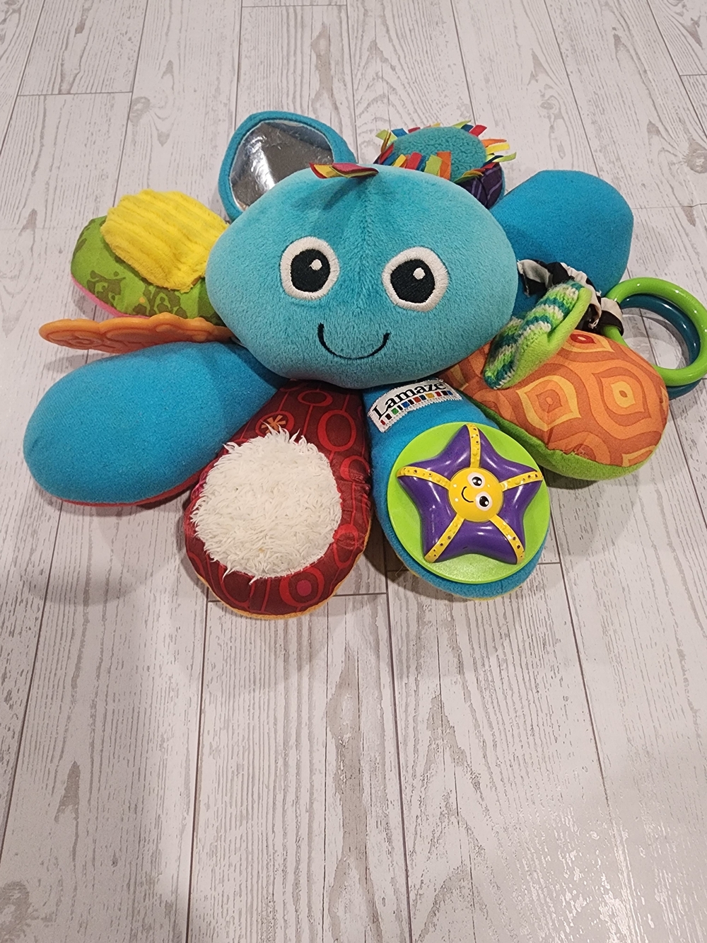 Lamaze Teal Octopus Sensory Activity Plush with Colorful Arms